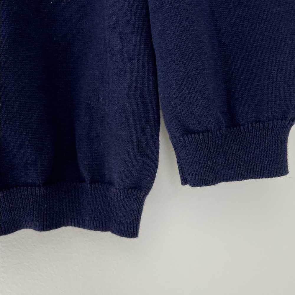 Nautica Navy and White Striped Crewneck Henley Sweater NWT - Picture 9 of 12